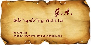 Gáspáry Attila névjegykártya